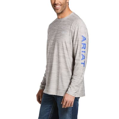 Ariat Western: Charger Logo Camisetas Hombre - Gris (UBFXN2804)